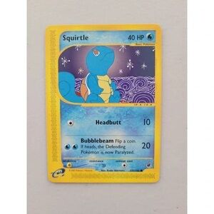 Pokemon Squirtle Card - Blue and Yellow Design